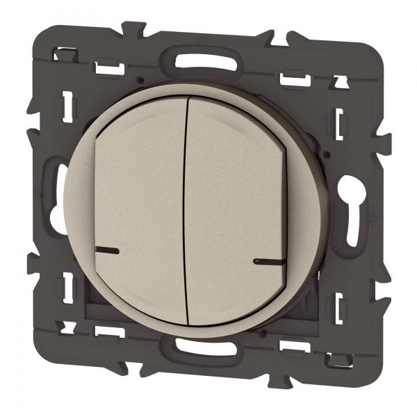 Vignette 2 produit Cde double sans fils clairage/prise Cliane with Netatmo sans plaque titane | Ref : 067774A