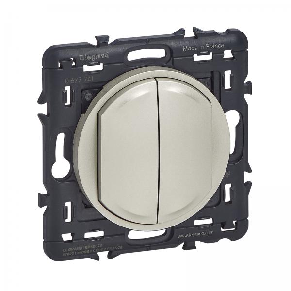 Vignette 2 produit Commande double sans fil sans pile d'éclairage Céliane with Netatmo - titane | Ref : 067774L