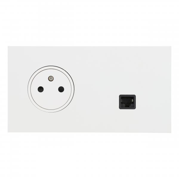 Vignette 2 produit Enjoliveur Cliane pour prise tlphone 8 contacts  -  finition graphite | Ref : 067938