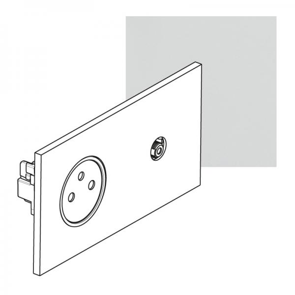 Vignette 2 produit Enjoliveur Cliane pour prise tlphone RJ45 et TV simple  -  finition graphite | Ref : 067939