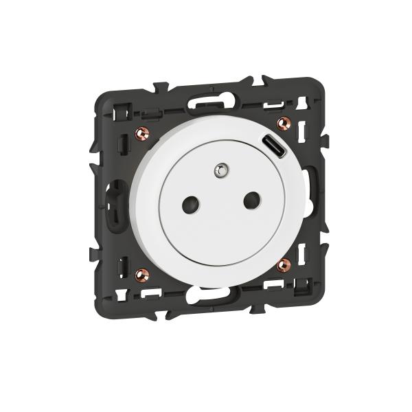Vignette 2 produit Prise Surface Céliane avec chargeur Type - C intégré en face avant de la prise - livrée avec suppo | Ref : 068127