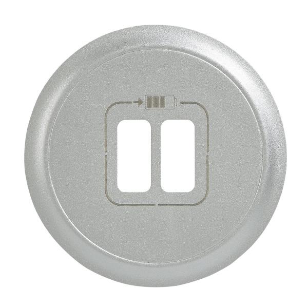 Vignette 2 produit Enjoliveur Céliane pour chargeur double USB Type - A - finition titane | Ref : 068556
