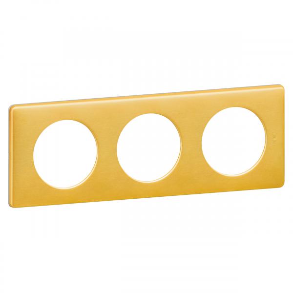 Vignette 2 produit Plaque Cliane Mtal 3 postes  -  finition Laiton | Ref : 068793