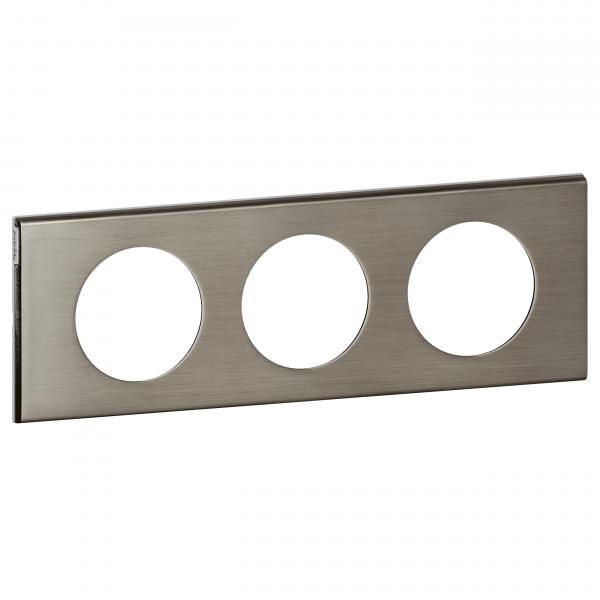 Vignette 2 produit Plaque Cliane Matires 3 postes  -  finition Inox Bross | Ref : 069103