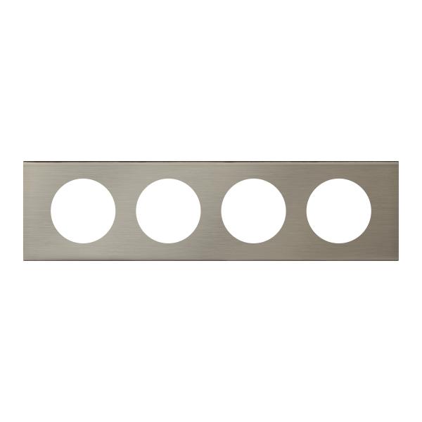 Vignette 2 produit Plaque Céliane Matières 4 postes - finition Inox Brossé | Ref : 069104