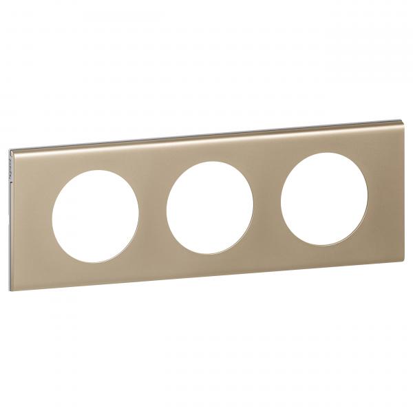 Vignette 2 produit Plaque Céliane Matières 3 postes - finition Nickel Velours | Ref : 069113
