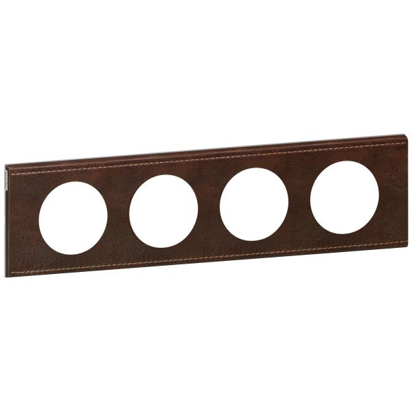 Vignette 2 produit Plaque Cliane Matires 4 postes  -  finition Cuir Brun Textur | Ref : 069404