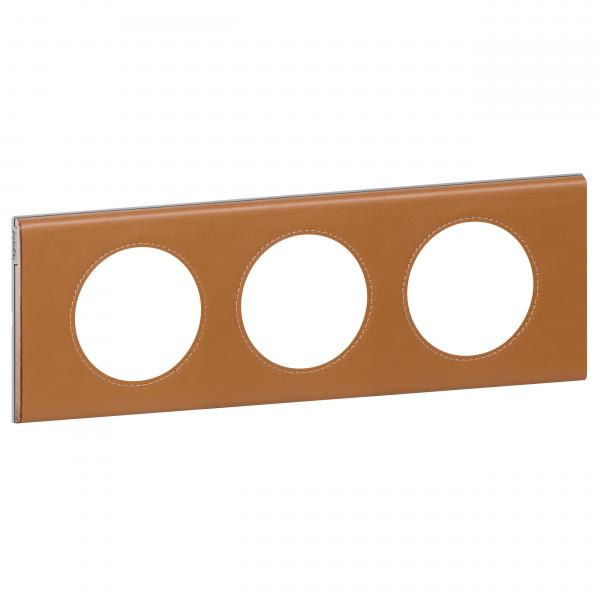 Vignette 2 produit Plaque Cliane Matires 3 postes  -  finition Cuir Caramel | Ref : 069423