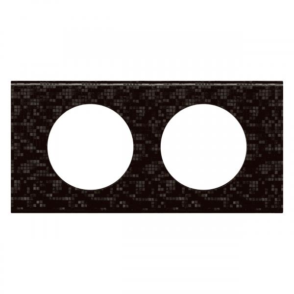 Vignette 2 produit Plaque Cliane Matires 2 postes  -  finition Cuir Pixel | Ref : 069452