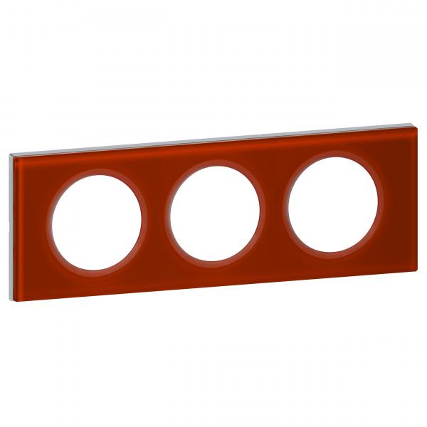 Vignette 2 produit Plaque Cliane Matires 3 postes  -  finition Verre Carmin | Ref : 069473