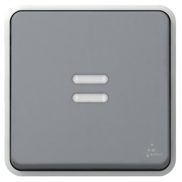 Vignette 2 produit Interrupteur temporisé lumineux Plexo composable IP55 230V 50Hz ou 60Hz - gris | Ref : 069504