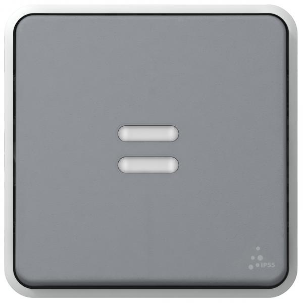 Vignette 2 produit Interrupteur ou va-et-vient lumineux Plexo composable IP55 10AX 250V - gris | Ref : 069513
