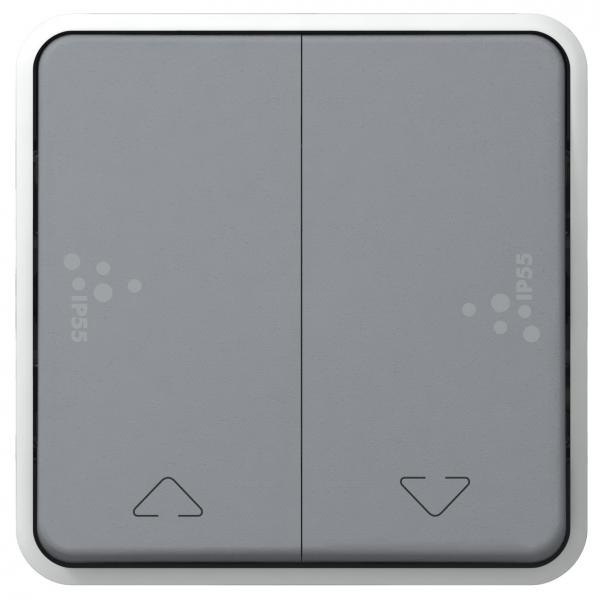 Vignette 2 produit Double inter ou va-et-vient pour volets roulants Plexo composable IP55 10A -gris | Ref : 069538