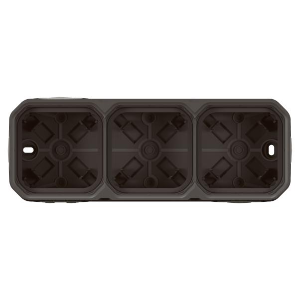 Vignette 2 produit Boîtier saillie à embouts 3 postes horizontaux et verticaux Plexo anthracite | Ref : 069603L