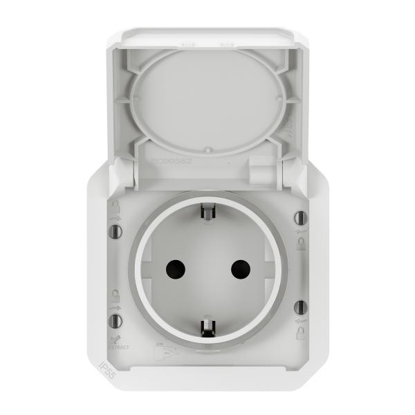Vignette 2 produit Prise de courant 2P+T Plexo version schuko - composable Blanc | Ref : 069640L
