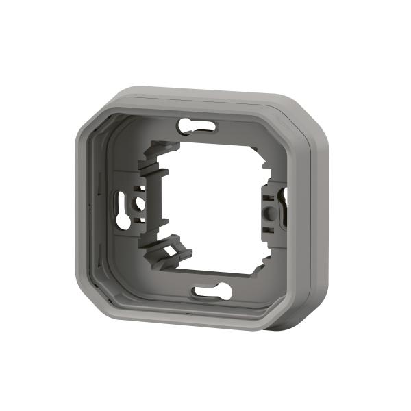Vignette 2 produit Support plaque encastr 1 poste Plexo gris | Ref : 069681L