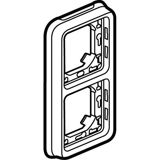 Vignette 2 produit Support plaque étanche 2 postes verticaux Plexo composable IP55 - gris | Ref : 069685