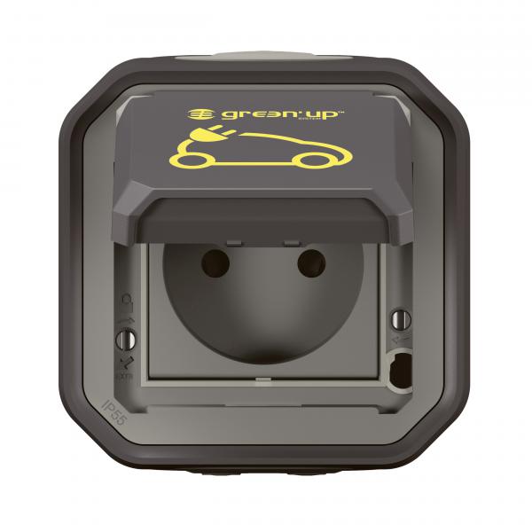 Vignette 2 produit Prise pour recharge véhicule électrique Plexo complet saillie anthracite | Ref : 069785L
