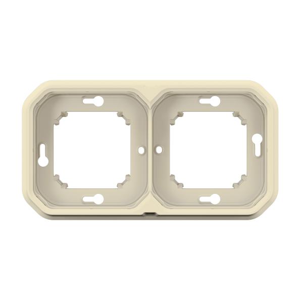Vignette 2 produit Support plaque encastr 2 postes montage horizontal/vertical Plexo sable | Ref : 069853L