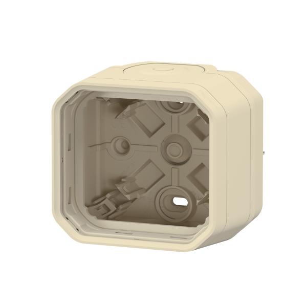 Vignette 2 produit Boîtier saillie 2 embouts à membrane 1 entrée 1 poste Plexo sable | Ref : 069863L