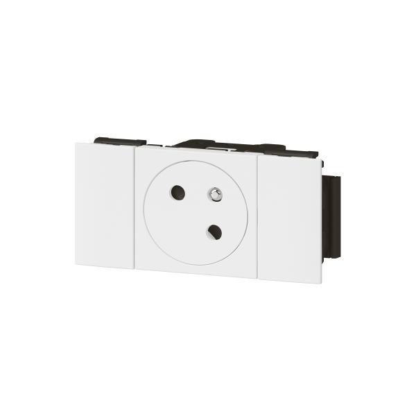 Vignette 2 produit Prise de courant 2P+T mosaic link 2m fb blanc clippage dir surface | Ref : 077101L