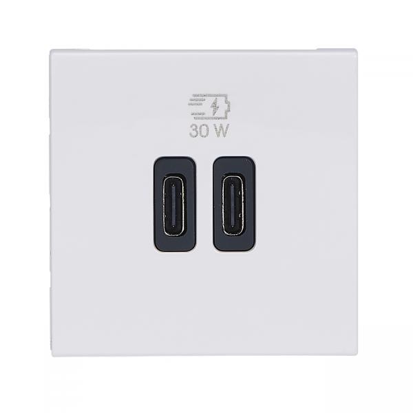 Vignette 2 produit Chargeur 2 USB Type-C + Type-C Power Delivery Mosaic - Blanc | Ref : 077631L