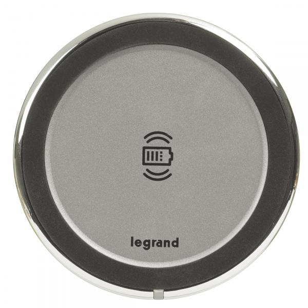 Vignette 2 produit Prt  poser chargeur sans fil induction 3A 15W pou mobilier 80mm - couleur alu | Ref : 077640L