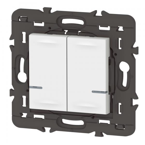 Vignette 2 produit Commande double sans fils éclairage/prise Mosaic with Netatmo sans plaque blanc | Ref : 077724LA