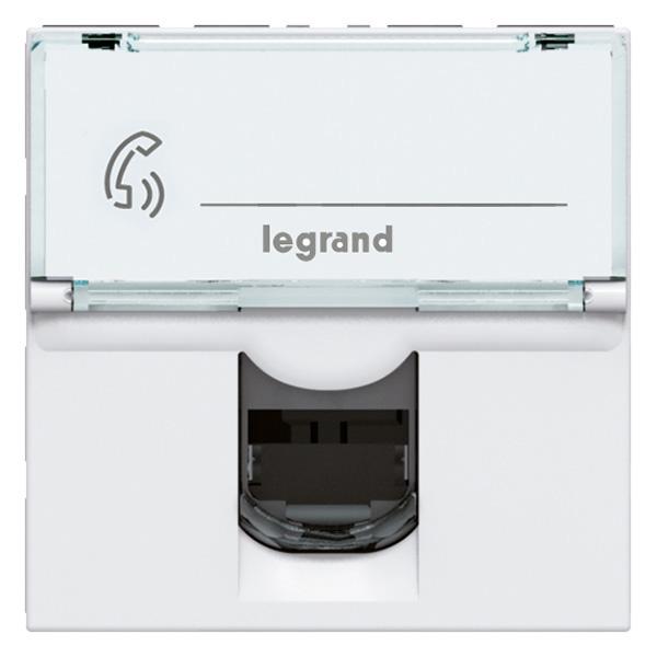 Vignette 2 produit Prise RJ11 4 contacts Mosaic 2 modules - blanc | Ref : 078731