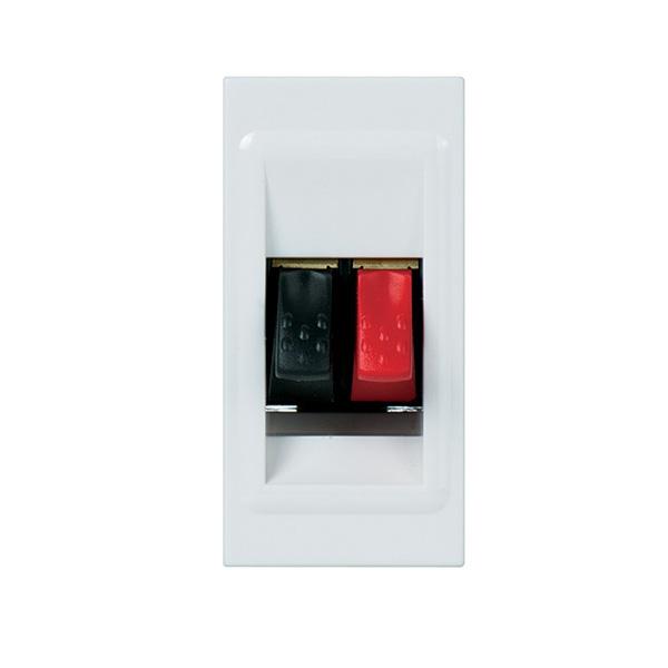 Vignette 2 produit Prise haut - parleur Mosaic 1 module avec bornier 4mm pour liaison audio stro de haut - parleur   | Ref : 078750