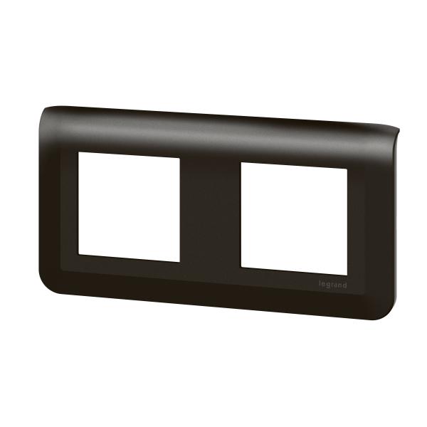 Vignette 2 produit Plaque de finition horizontale Mosaic pour 2x2 modules noir mat | Ref : 079044L