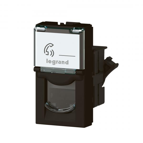 Vignette 2 produit Prise RJ45 cat�gorie6 FTP Mosaic 1 module � noir mat | Ref : 079162L