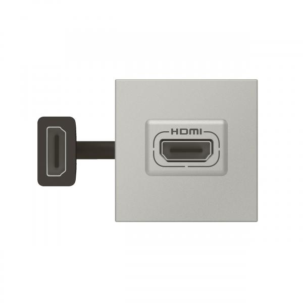 Vignette 2 produit Prise HDMI typeA version 1.4 prconnectorise Mosaic 2 modules - alu | Ref : 079279L