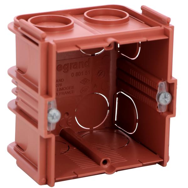 Vignette 2 produit Bote monoposte Batibox pour maonnerie 1 poste carre associable  -  profondeur 50mm | Ref : 080151