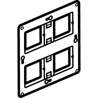 Vignette 2 produit Support  vis pour Mosaic , Cliane ou Soliroc pour 2x2 postes ou 2x4  5 modules | Ref : 080264