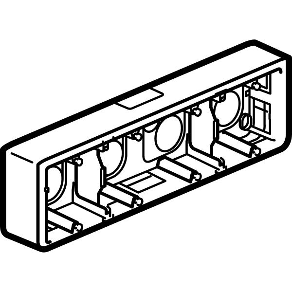 Vignette 2 produit Cadre saillie profondeur 40mm Mosaic pour 10 ou 4x2 modules horizontal et support référence 080254 | Ref : 080284