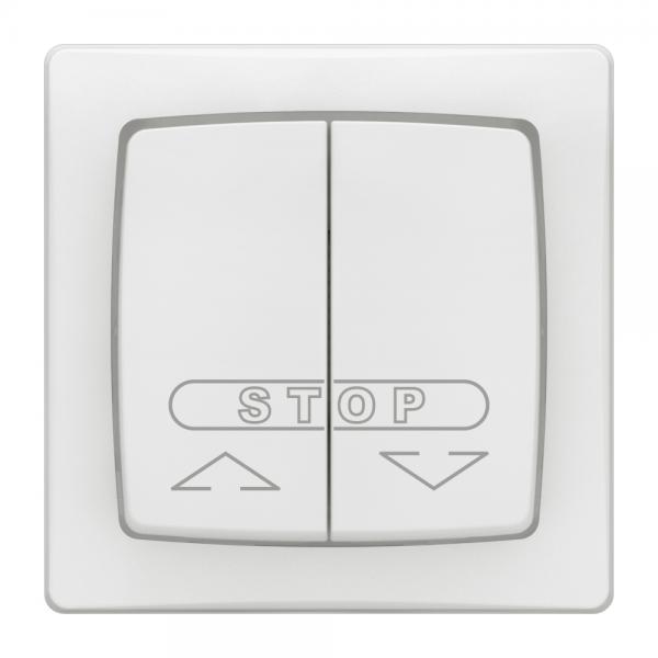 Vignette 2 produit Double poussoir pour volets roulants Appareillage saillie complet - blanc | Ref : 086010L