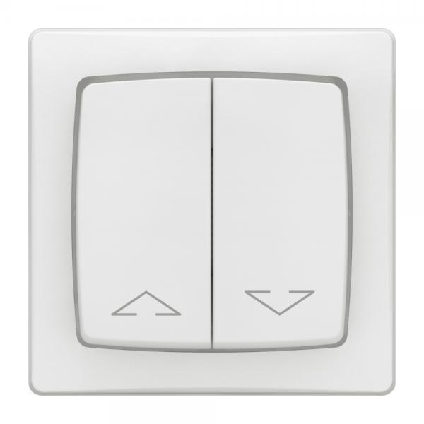 Vignette 2 produit Double interrupteur pour volets roulants Appareillage saillie complet - blanc | Ref : 086013L