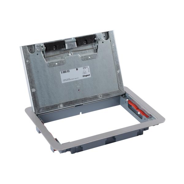 Vignette 2 produit Couvercle métal revêtement inox pour boite de sol version standard 8 modules ou 12 modules | Ref : 088003
