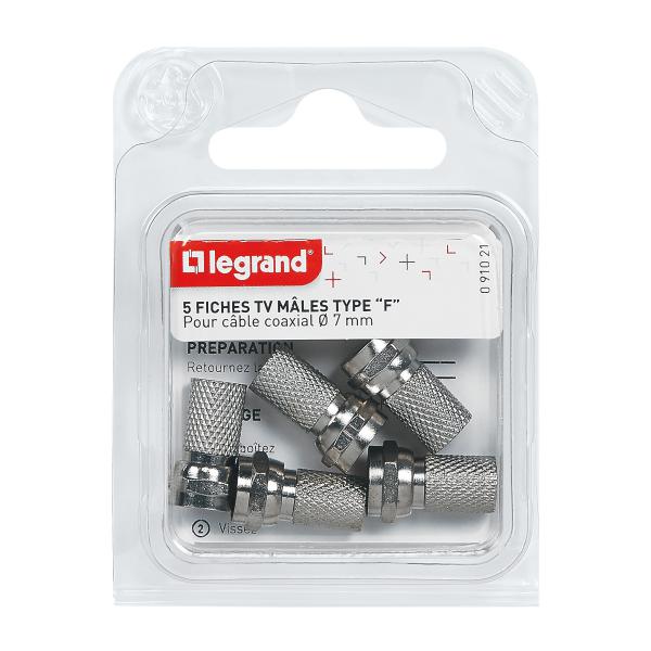 Vignette 2 produit Fiche m�le t�l�vision coaxiale x5 - type \"F\" | Ref : 091021