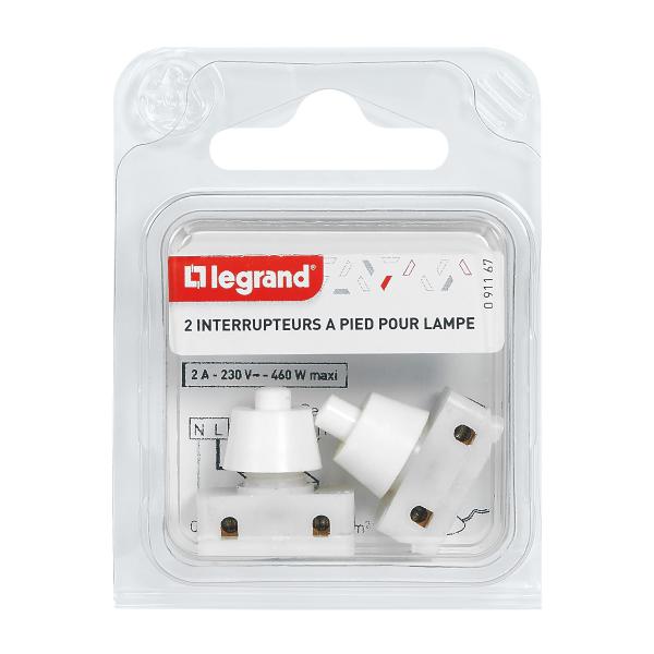 Vignette 2 produit Mini-interrupteur � poussoir pour pied de lampe - 2A - 250V~ - blister | Ref : 091167