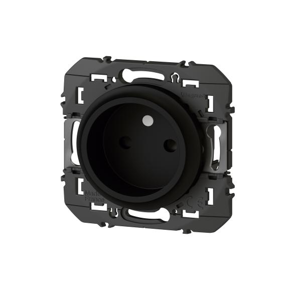 Vignette 2 produit Prise de courant 2P  puits dooxie 16A finition noir - sachet | Ref : 095274