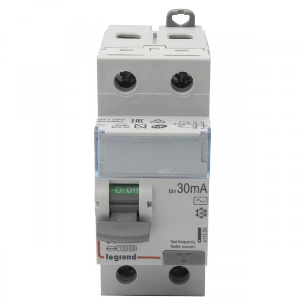 Vignette 2 produit Interrupteur diffrentiel DX - ID arrive haute et dpart bas  vis  -  2P 230V~ 63A typeAC 30mA  -  2 modules | Ref : 411506