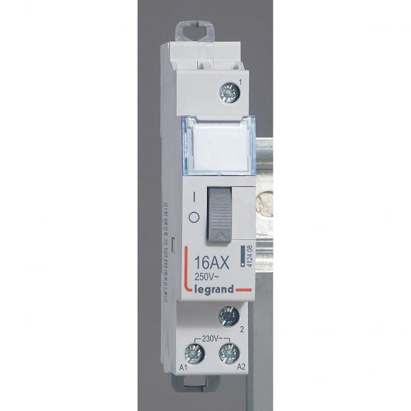 Vignette 2 produit Tlrupteur CX standard avec bornes  vis 1P 16A 250V~ contact 1F  -  tension commande 12V~  -  1 module | Ref : 412404