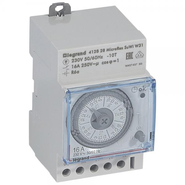 Vignette 2 produit Interrupteur horaire analogique modulaire programmable automatique hebdomadaire  -  1 sortie 16A 250V~  -  3 modules | Ref : 412828