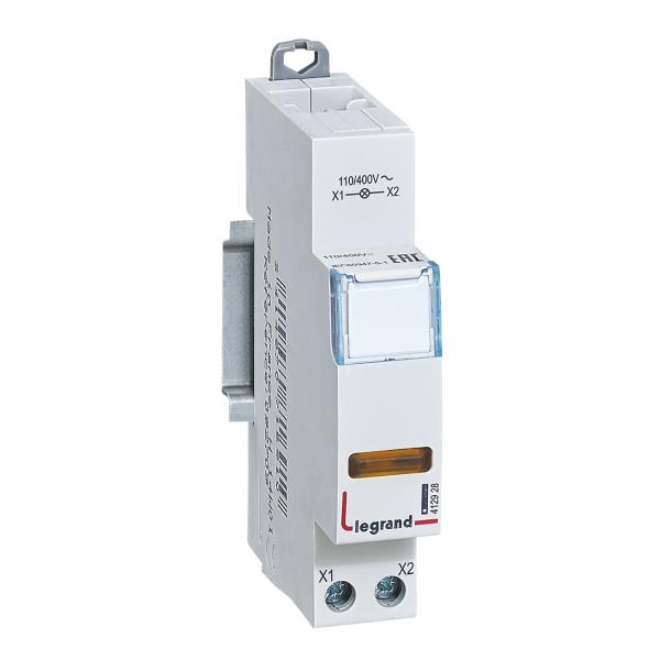 Vignette 2 produit Voyant  LED CX simple 110V~  400V~  -  jaune  -  1 module | Ref : 412928