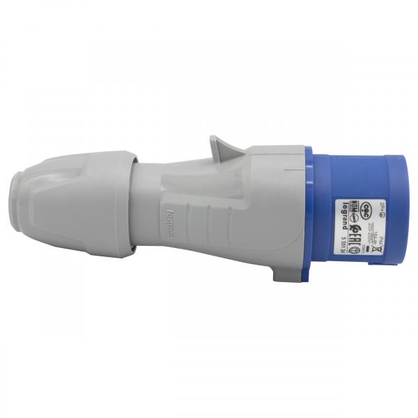 Vignette 2 produit Fiche mobile droite P17 IP44 16A  -  200V~  250V~  -  2P+T | Ref : 555124