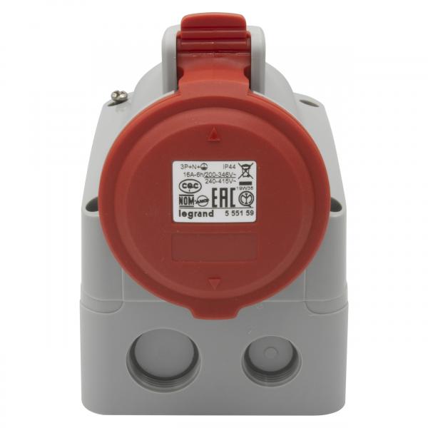 Vignette 2 produit Prise saillie fixe P17 IP44 16A  -  380V~  415V~  -  3P+N+T | Ref : 555159