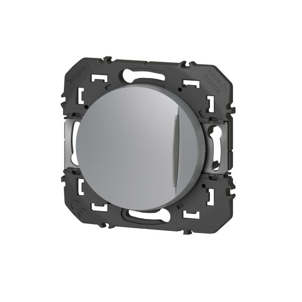 Vignette 2 produit Poussoir simple avec voyant lumineux dooxie 6A 250V~ finition alu | Ref : 600116