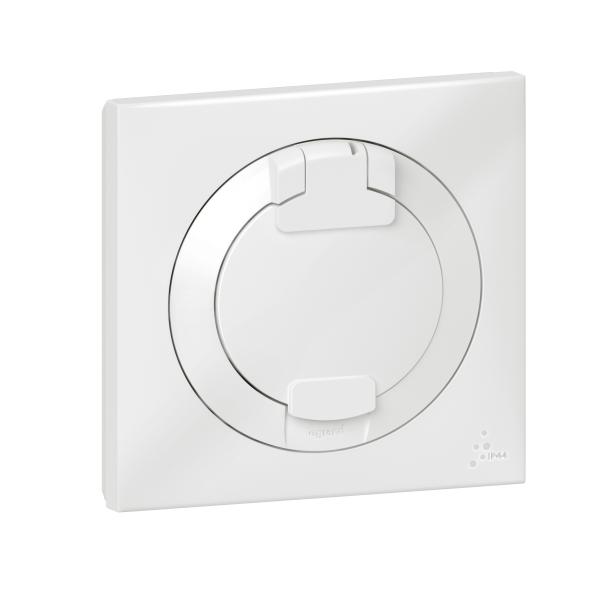 Vignette 2 produit Prise de courant 2P+T  puits dooxie 16A IP44 livre avec plaque carre blanche | Ref : 600344